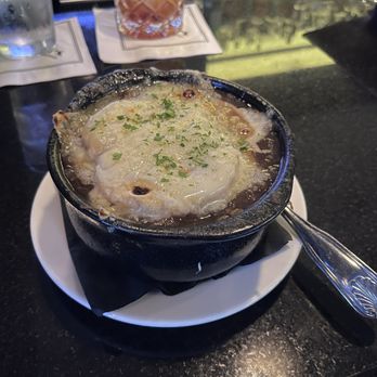 Morton's The Steakhouse - Baked Five Onion Soup - Steakhouses Near Me - Reston, Virginia Morton's The Steakhouse - Baked Five Onion Soup - Steakhouses Near Me - Reston, Virginia