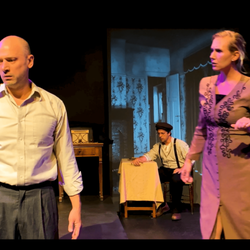 Open Window Theatre - Jeremy Stanbary, Sarah Stanbary, and Jeromy Darling in LOLEK, fall 2020.