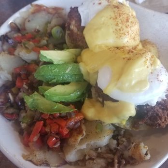 Huckleberry's Breakfast and Lunch - Crab cake benedict was delicious! - Southern Near Me - Bakersfield, California