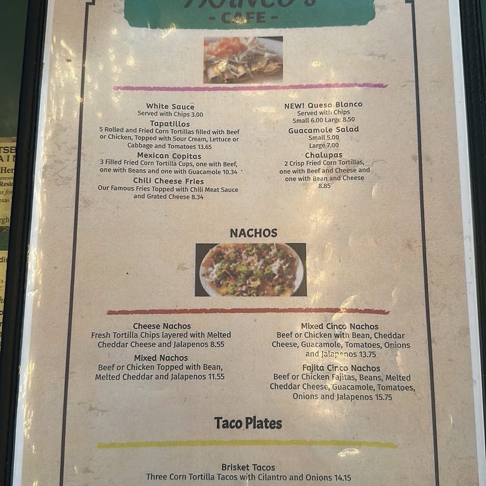 Franco's Cafe - Menu - Tex-Mex Near Me - San Angelo, Texas
