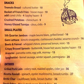 May Day - Dinner menu - New American Near Me - Burlington, Vermont May Day - Dinner menu - New American Near Me - Burlington, Vermont