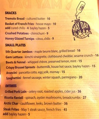 Menu photo 4 May Day Burlington, VT Menu photo 4 May Day Burlington, VT