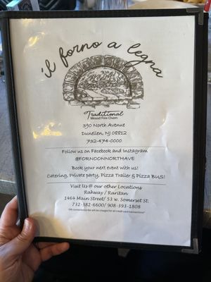 Menu photo 1 Dunellen Forno Dunellen, NJ Menu photo 1 Dunellen Forno Dunellen, NJ