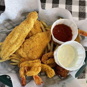 Flying Fish - Catfish and shrimp basket with fries. - Cajun/Creole Near Me - Fort Worth, Texas