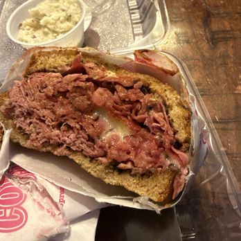 Corey's - Hot pastrami and swiss with spicy mustard on wheat - Bagels Near Me - Dundee Township, Illinois Corey's - Hot pastrami and swiss with spicy mustard on wheat - Bagels Near Me - Dundee Township, Illinois