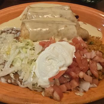 El Puente Mexican Grill - Chicken Chimichangas with Rice and Beans - Mexican Near Me - Chesapeake, Virginia