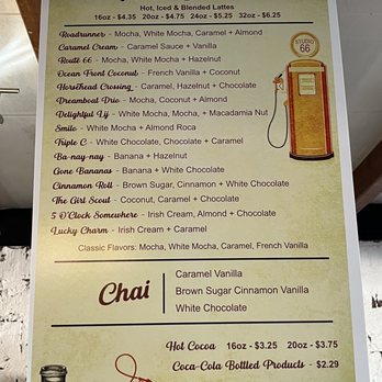 Studio 66 Cafe - Drink menu - so many choices, that sound good. I ended up just getting a vanilla latte. - Coffee & Tea Near Me - Holbrook, Arizona Studio 66 Cafe - Drink menu - so many choices, that sound good. I ended up just getting a vanilla latte. - Coffee & Tea Near Me - Holbrook, Arizona
