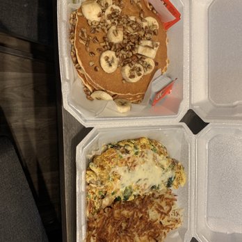 Dollis Breakfast - Pecan pancakes and vegetable omelette. - Breakfast & Brunch Near Me - Covina, California