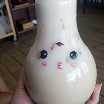 Mr Tea - Classic milk tea with boba in light bulb jar (~$5) - Bubble Tea Near Me - Las Vegas, Nevada