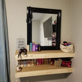 Hard Knock Handyman Service - Floating shelves for make up - Handyman Near Me - Millville , Massachusetts Hard Knock Handyman Service - Floating shelves for make up - Handyman Near Me - Millville , Massachusetts