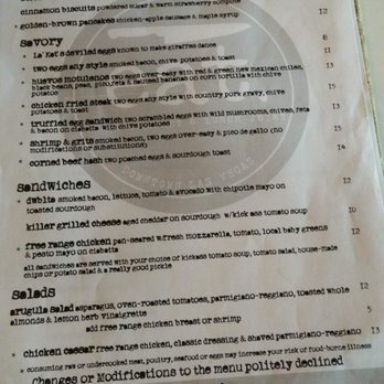 Eat. - Menu as of 12/11/16 - New American Near Me - Las Vegas, Nevada