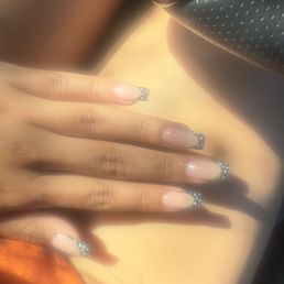 Pok-a-dot french tip nails