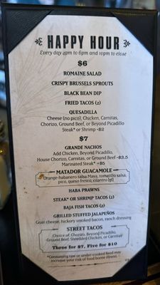 Menu photo 4 Matador West Seattle Seattle, WA