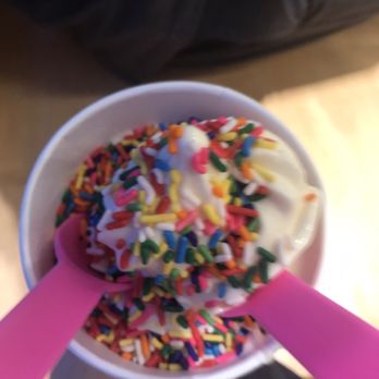Spoon - peach froyo and sprinkles - Ice Cream & Frozen Yogurt Near Me - Williamstown, Massachusetts