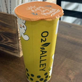 O2 Valley - Taro yogurt smoothie with boba, though you can't see through the paper cup - Taiwanese Near Me - San Mateo, California O2 Valley - Taro yogurt smoothie with boba, though you can't see through the paper cup - Taiwanese Near Me - San Mateo, California