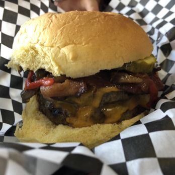 Local Burger - Side view of burger - Burgers Near Me - Northampton, Massachusetts