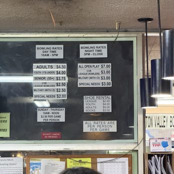 Clayton Valley Bowl - Prices. They have more special deals flashing on the monitors on the lanes. - Venues & Event Spaces Near Me - Concord, California Clayton Valley Bowl - Prices. They have more special deals flashing on the monitors on the lanes. - Venues & Event Spaces Near Me - Concord, California
