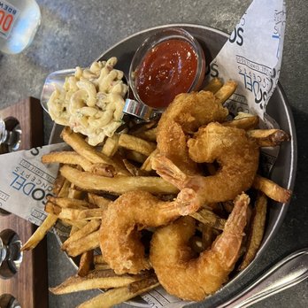 Ocean View Brewing Company - Beer Tempura Shrimp with hand cut fries & macaroni salad - New American Near Me - Ocean View, Delaware