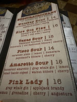 Menu photo 1 Prohibition ATX Austin, TX