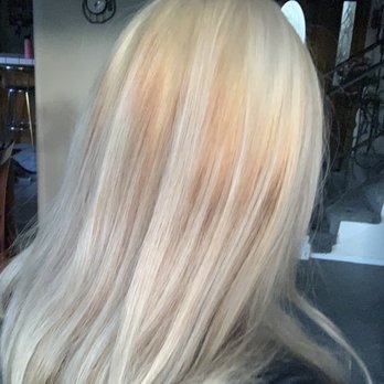 Emblush Beaute - Patchy hair. Bleached roots on top. Red in the middle. and what my hair was before on the bottom..... - Nail Salons Near Me - Pasadena, California