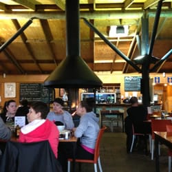 Huka Prawn Park - Inside the restaurant with cosy fireplace