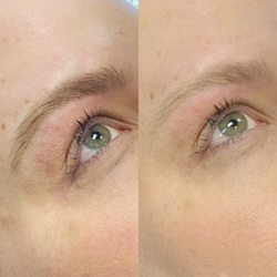 Grace Threading - Before and after - natural brow tinting .