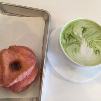 Good Dough - Strawberry old fashioned and matcha latte - Donuts Near Me - Jacksonville, Florida Good Dough - Strawberry old fashioned and matcha latte - Donuts Near Me - Jacksonville, Florida