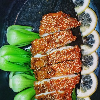 Buddakan - Lemon Sesame Chicken -- Baby Bok Choy, Jasmine Rices - Asian Fusion Near Me - Philadelphia, Pennsylvania Buddakan - Lemon Sesame Chicken -- Baby Bok Choy, Jasmine Rices - Asian Fusion Near Me - Philadelphia, Pennsylvania