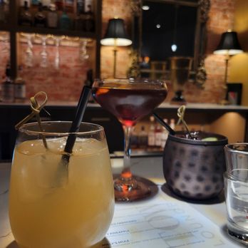 Uptown Lounge - Our drinks! From left to right : Freshness, Pride Strings, and Milly's Mule - Cocktail Bars Near Me - Kansas City, Missouri