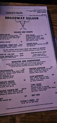 Menu photo 1 Broadway Saloon Beaverton, OR Menu photo 1 Broadway Saloon Beaverton, OR