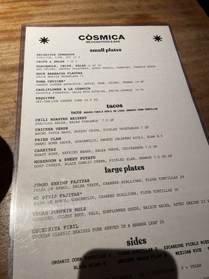 Menu photo 3 Cósmica Boston, MA