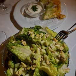 Stuffed zucchini blossoms & Salad Stuffed zucchini blossoms & Salad