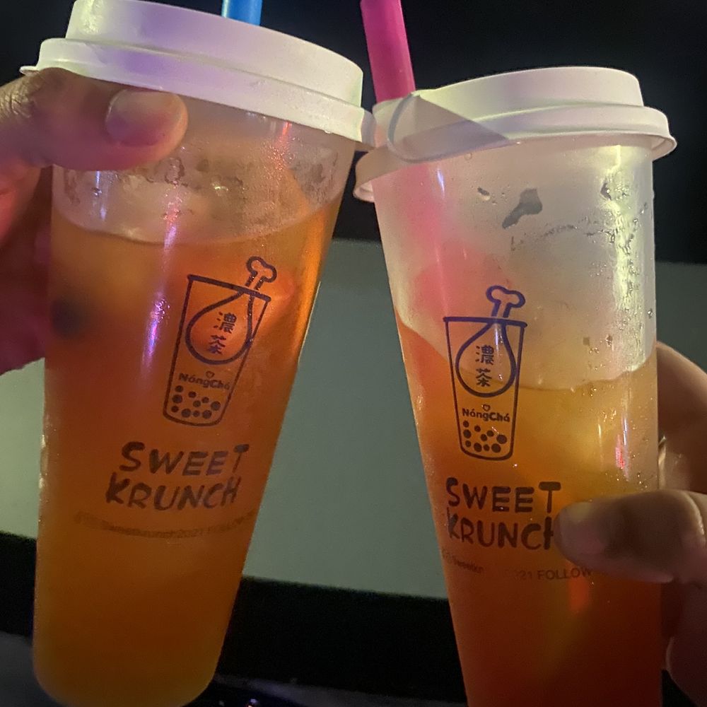 Super Fruit Tea with strawberry jelly, and 50% sugar.