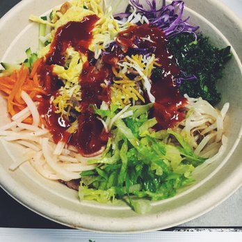 KupBop Korean Well Being Food - Bowl: purple rice, beef, cabbage(purple&green), daikon, lettuce, kale, carrots, cucumber, beans, egg, cheese, Gochujang and sesame oil. - Korean Near Me - Kettering, Ohio KupBop Korean Well Being Food - Bowl: purple rice, beef, cabbage(purple&green), daikon, lettuce, kale, carrots, cucumber, beans, egg, cheese, Gochujang and sesame oil. - Korean Near Me - Kettering, Ohio