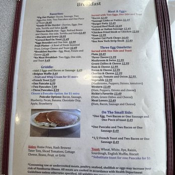 Richie's Cafe - Breakfast Menu - Cafes Near Me - Tucson, Arizona Richie's Cafe - Breakfast Menu - Cafes Near Me - Tucson, Arizona
