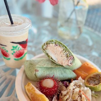 What's Shakin' - Hummus wrap - Breakfast & Brunch Near Me - Pepeekeo, Hawaii What's Shakin' - Hummus wrap - Breakfast & Brunch Near Me - Pepeekeo, Hawaii