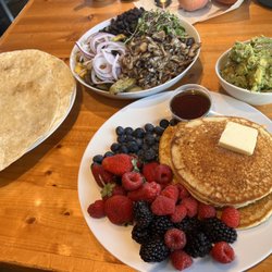 Farm Stand In the Gorge - Veggie bowl and pancake butter with additional sides.  Modified.