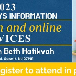 Congregation Beth Hatikvah - Register for High Holidays today.