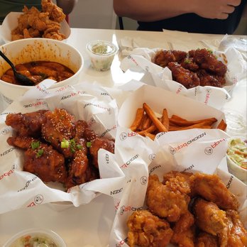 bb.q Chicken Mobile - Spicy Original, Honey Garlic, and Spicy Galbi wings. Sweet potatoes fries, coleslaw, and Mala Ddeok- Bokki. - Chicken Wings Near Me - Mobile, Alabama