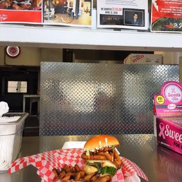 Diner window and the incredible veggie burger Diner window and the incredible veggie burger