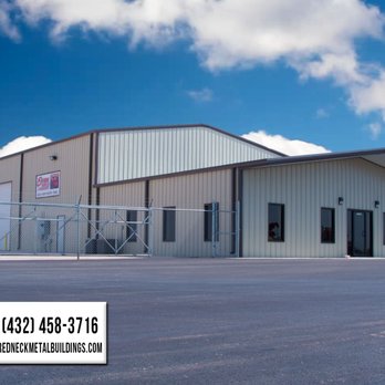 Redneck Metal Buildings - a large building with a redneck logo on it - General Contractors Near Me - Stanton, Texas