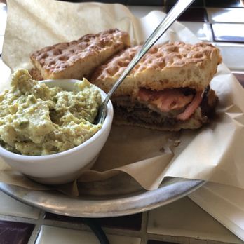 Coffee Republic - Tri tip sandwich with potatoe salad. - Cafes Near Me - Folsom, California