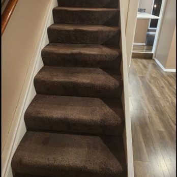 Alfa & Omega Floors - Before. Stairs had an old rug needed to be removed and upgraded - Flooring Near Me - Bellflower, California