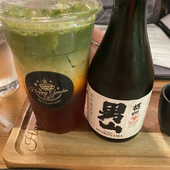 Happy Garden Cafe - Thai Tea Matcha Latte and a cold sake - Poke Near Me - Fort Pierce, Florida Happy Garden Cafe - Thai Tea Matcha Latte and a cold sake - Poke Near Me - Fort Pierce, Florida