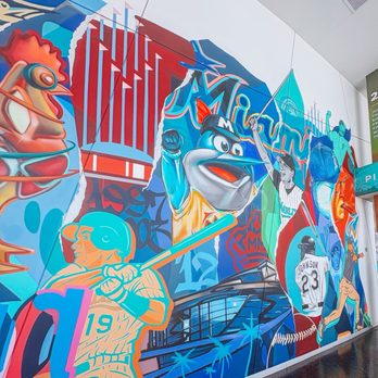 LoanDepot Park - Mural in Club Level - Stadiums & Arenas Near Me - Miami, Florida