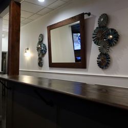 Neat Kitchen + Bar - Some wall decor.