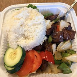 Vegetarian Shaking Beef with Rice