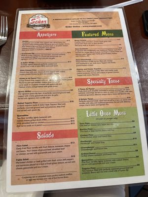 Menu photo 3 Sí Senor Las Cruces, NM