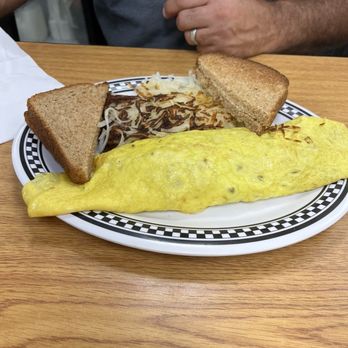 Hometown Grill - Phili Cheesesteak Omelette with hash browns - Breakfast & Brunch Near Me - Port Charlotte, Florida