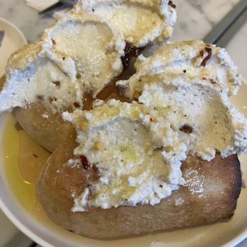 Fossetta - Focaccia w/ricotta and hot honey $13 - Italian Near Me - New York, New York Fossetta - Focaccia w/ricotta and hot honey $13 - Italian Near Me - New York, New York